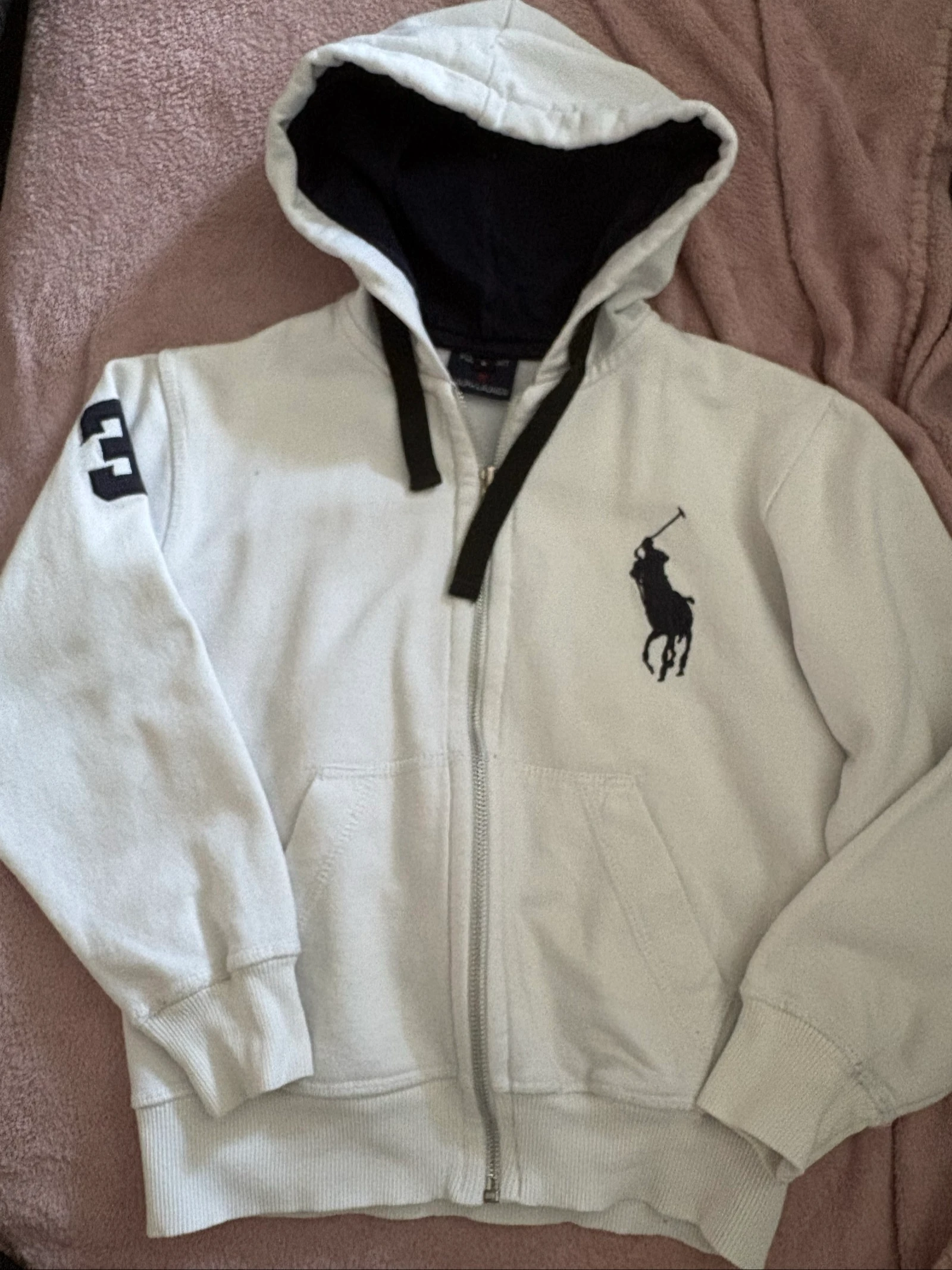 Veste à capuche garçon 8 ans blanche Polo Sport